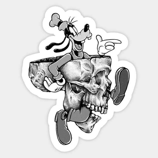 Goofy Skull Sticker by alan.maia